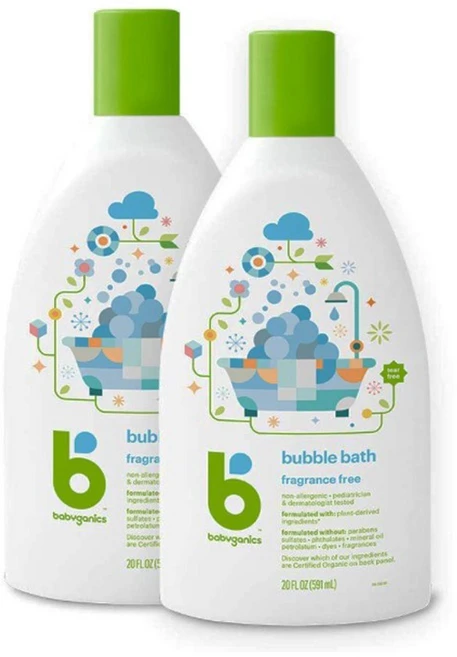2개세트 베이비가닉 무향 키즈 버블베스 591ml Babyganics Bubble Bath Fragrance Free - 쿠팡