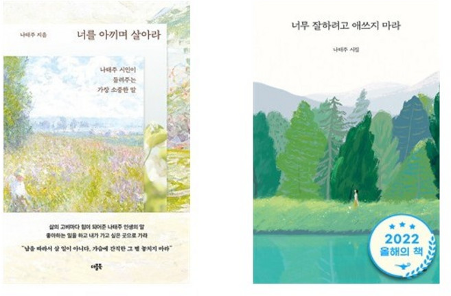 (나태주) 너를 아끼며 살아라 + 너무 잘하려고 애쓰지 마라 (전2권)