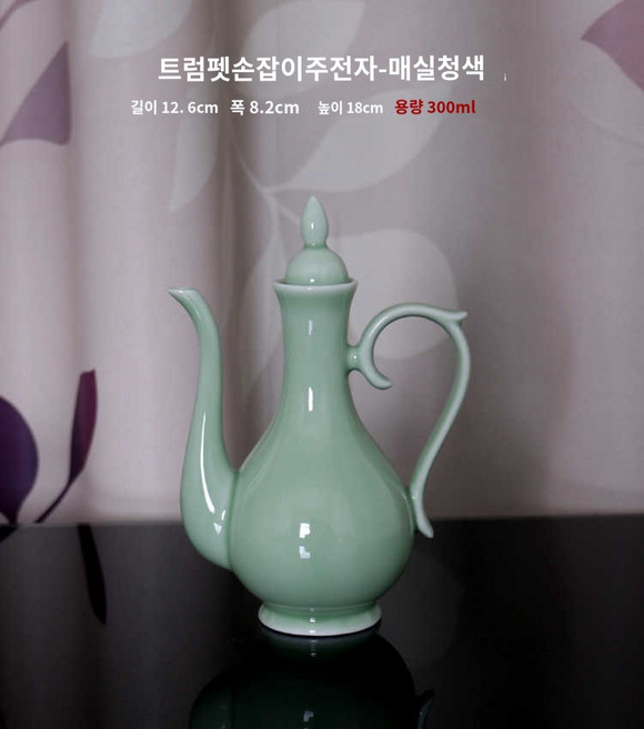 술병 고량주 중국술 수정방 바이주 중국술병, 매실청 손잡이 주전자 스몰 300ml, 1개