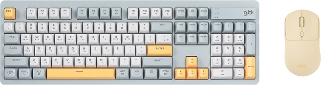 지클릭커 오피스프로 사일런스 M 무소음 방수 키보드 마우스 세트, 인체공학, 네이비 블루, WMK515