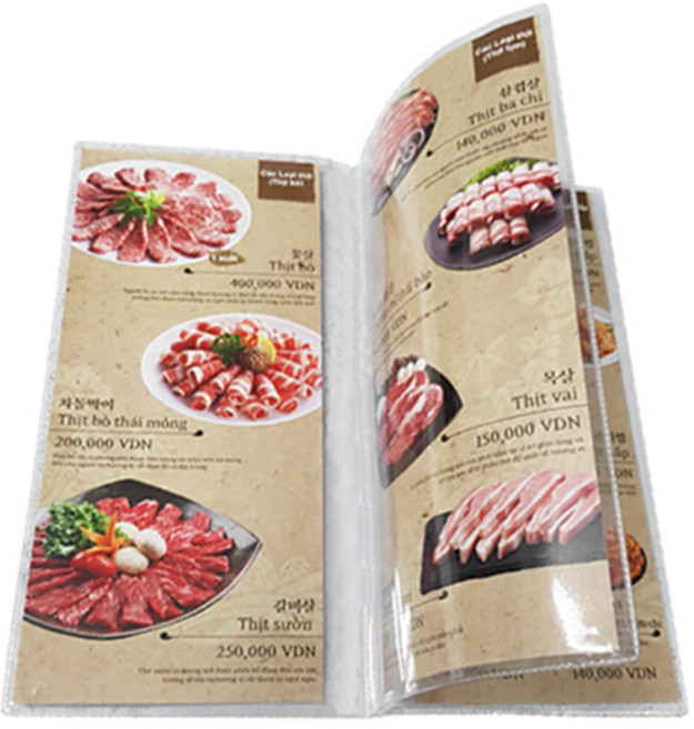 을지메뉴 투명속지 메뉴판 M사이즈