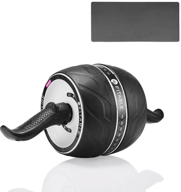 FIABLE 부상방지 AB슬라이드 롤아웃 복근 코어 운동기구 괴물 휠 17cm, 화이트