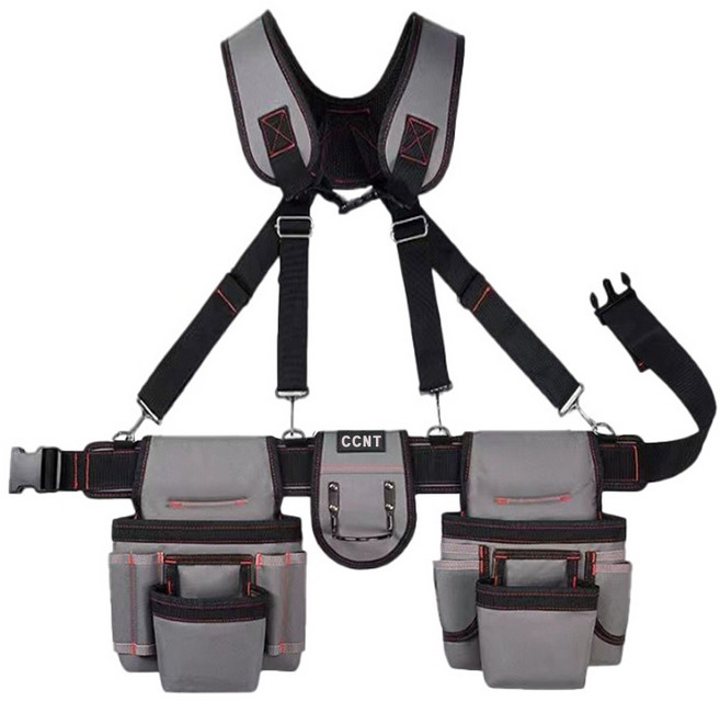씨씨앤티 공구집 벨트 세트 CCNT-B004 방수 파우치 멜빵 공구함 공구가방 망치걸이 못주머니, 1개