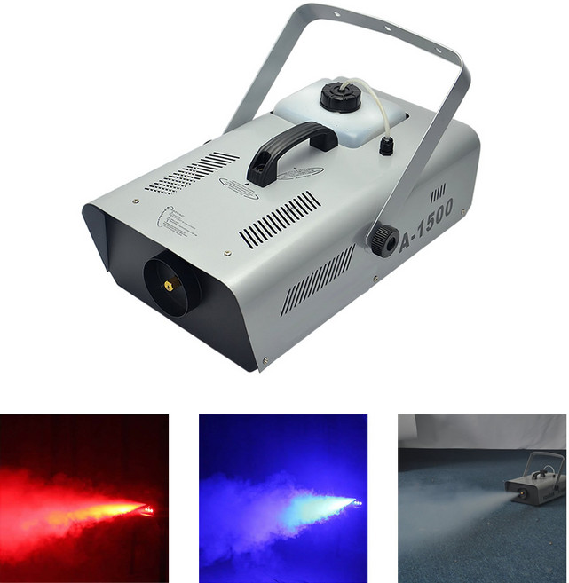 RGB LED 1500W 스모그 디스코 스테이지 파티 웨딩 DJ 뮤직 컬러링 효과 스모그 제트기 공기청정기, 220V