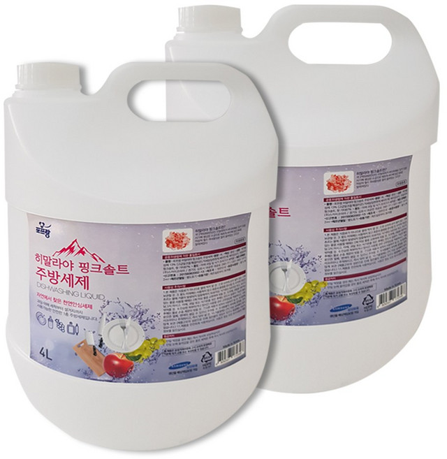 포프랑 히말라야 핑크솔트 주방세제, 4L, 2개