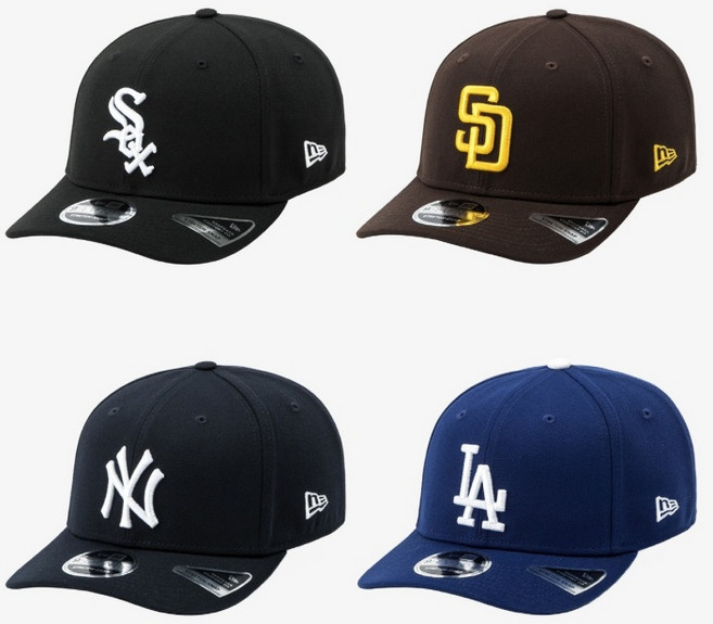 뉴에라 모자 남녀공용 MLB 로고 플레이어 레플리카 스트레치 스냅백 게임 컬러4종 택1