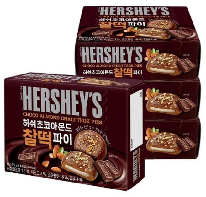 허쉬초코아몬드찰떡파이 (22g4개) 4케이스, 22g, 1개