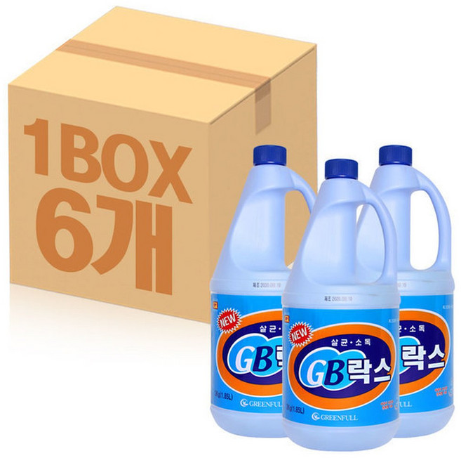 지비 락스2L x 6개(1box)/곰팡이 세정제 화장실청소, 1개, 2L