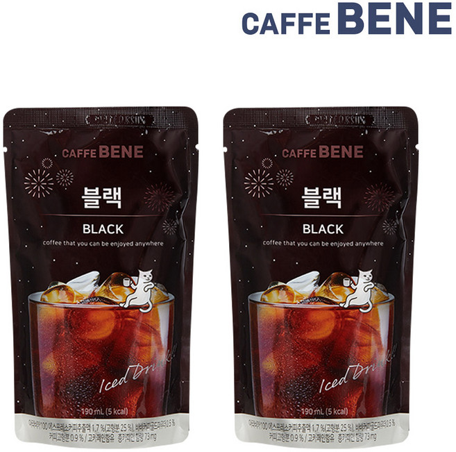 카페베네 커피파우치 블랙, 190ml, 20개