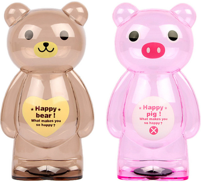 OW 캐릭터 저금통 팬시 개구리 투명 동전 동물 인테리어, 1개