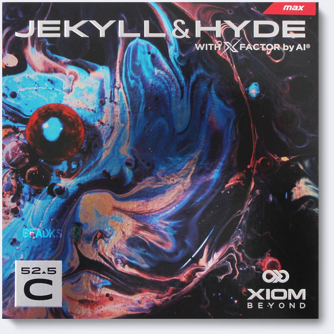 엑시옴 탁구러버 지킬앤하이드 C52.5 (경도 52.5), 블랙, 1개, 블랙