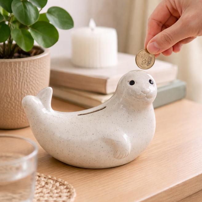 팔라셋 마블 물개 저금통 인테리어 저금통, 3개