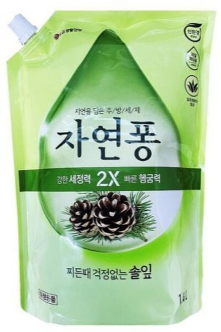 자연퐁 2X 솔잎 리필, 1.4L, 24개