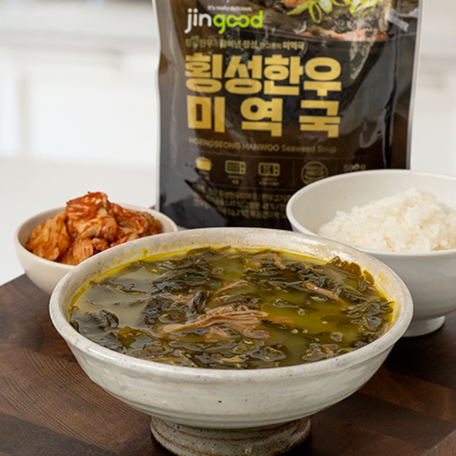 소담채가 횡성 한우뼈 한우고기 국내산 미역 사골미역국, 3개, 500g