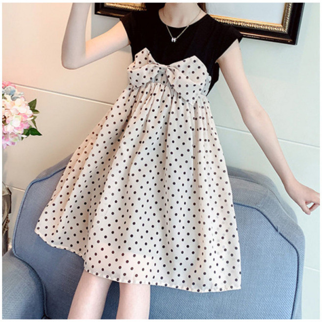Toruva어린이 도트 귀여운 원피스 봄여름 캐주얼룩14세 이상