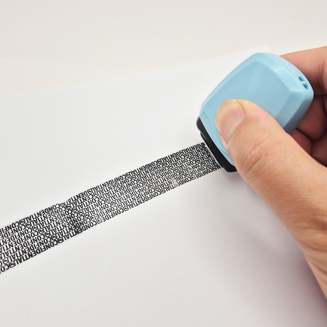 개인정보 보호 유출 방지 롤러 송장지우개 스탬프, 2개, 블랙