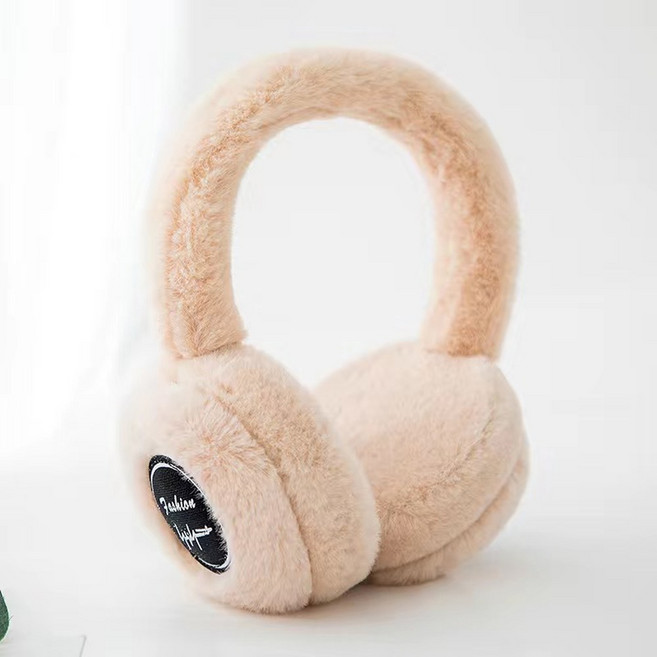 털귀마개 블루투스 헤드폰 사운드 방한헤드셋 귀마개이어폰 음악, (베이지 라벨 부착)FREE