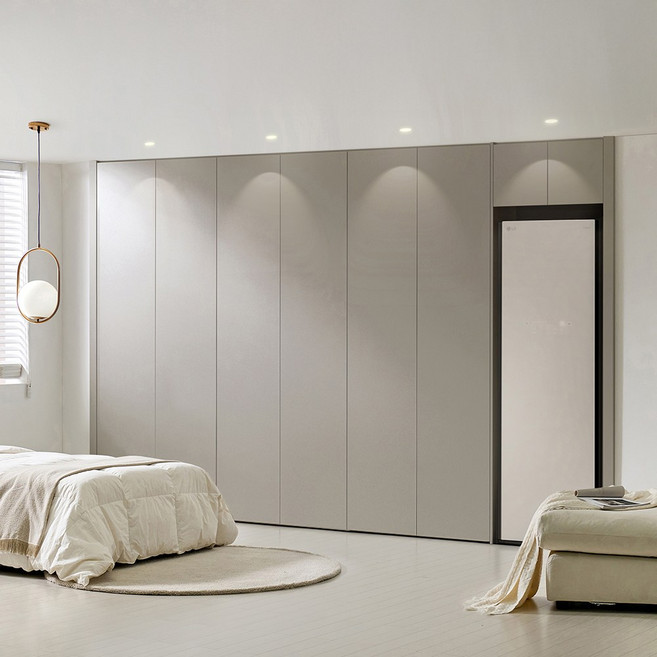 보루네오 스타일러 무몰딩 붙박이장 360cm 12자 E0등급, 슬림바, 카본그레이