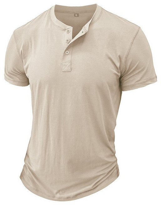 ANYOU 남성용 부드럽고 편안한 헨리넥 셔츠 스포츠 캐주얼 티셔츠