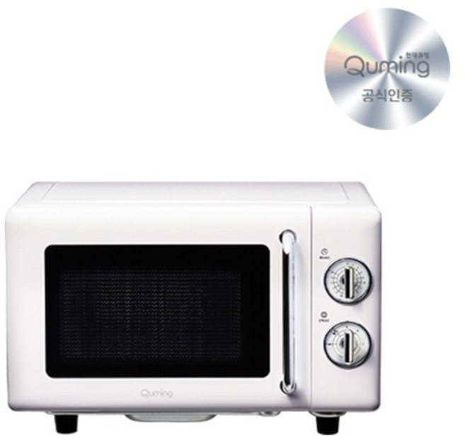 (현대큐밍) 레트로 무회전 플랫형 전자레인지 20L 화이트 (HQZMQ00W0E), HQZMQ00W0E
