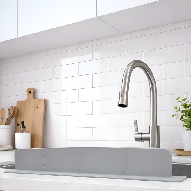 바밍 강력흡착 실리콘 싱크대물막이, 1개, 그레이