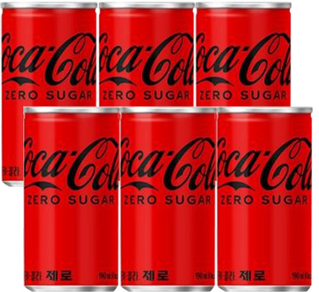 코카콜라 제로 캔, 215ml, 6개
