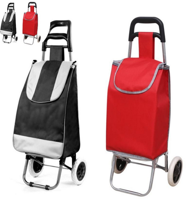 바퀴 쇼핑카트 장바구니 이동식 핸드 카트 접이식 휴대용, 소형레드, G_L_ 소형레드, 1개
