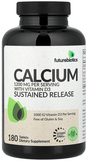 Futurebiotics Calcium With Vitamin D3 Sustained Release 180 Tablets, 180 count, 1개, 180정 - 쿠팡