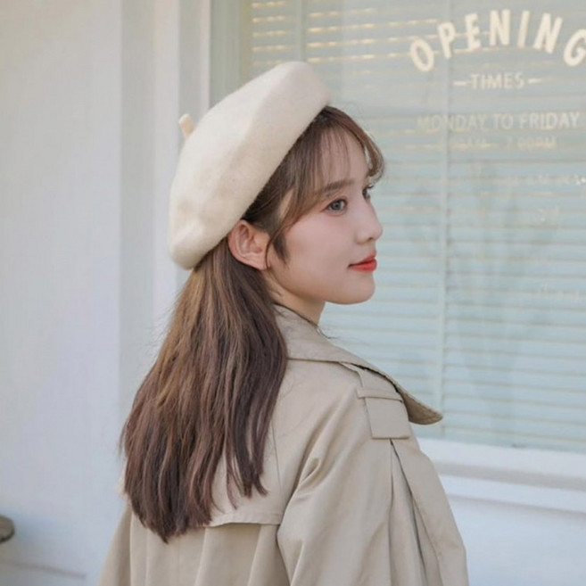 [라온다온] 모던한 스타일 톤 다운 울 혼방 예쁜 여성 베레모