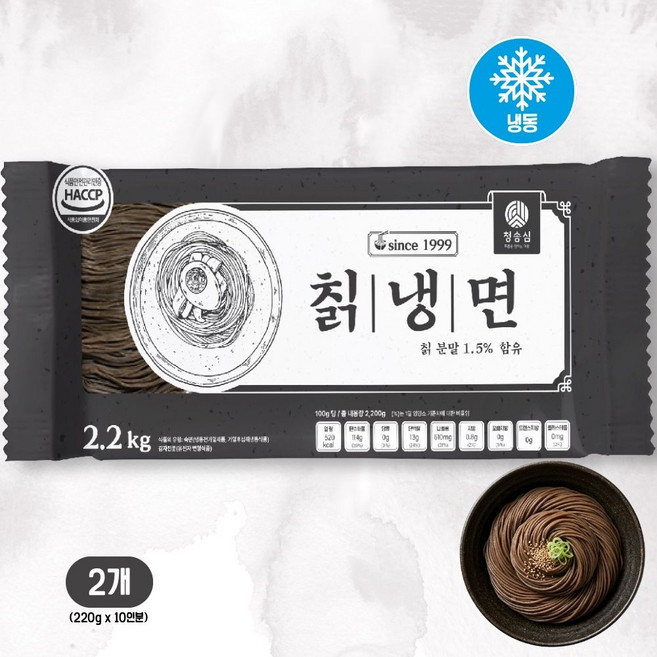 청송심 업소용 칡냉면 사리 2.2kg, 2개