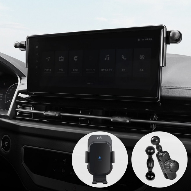 픽스 렉스턴 무쏘 스포츠 차량용 핸드폰 충전거치대 세트, 1개