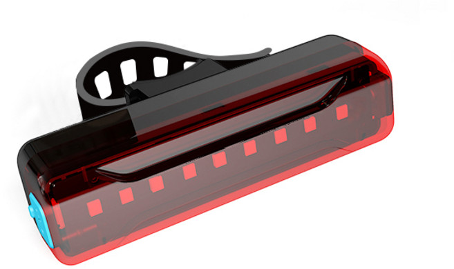 USB 충전식 자전거 LED 후미등, 블랙+레드, 1개