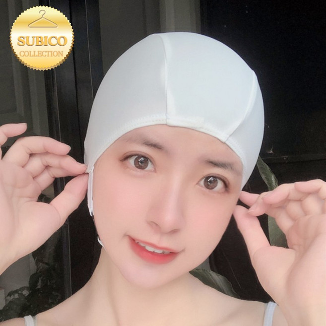 슈비코 예쁜 꽃 수영모자 여성 워터파크 레이스 수모, 1개, 화이트