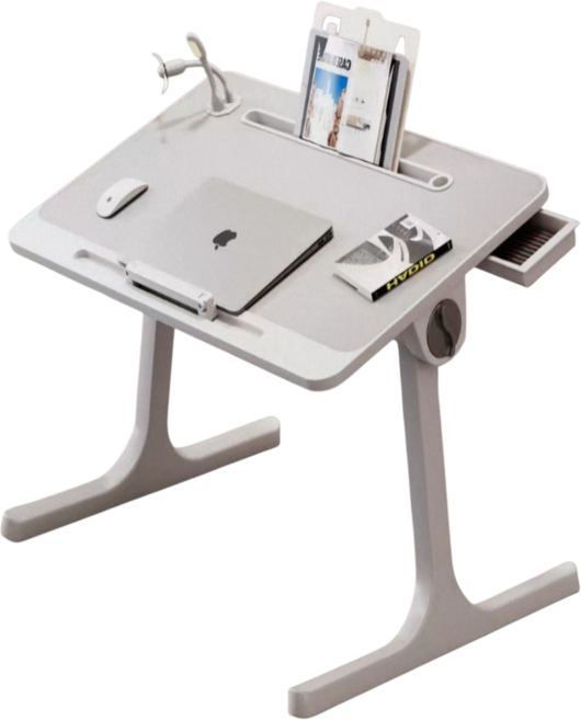 이동식 테이블 접이식 거실 쇼파 식탁 침대 좌식 거치대 각도조절 노트북 보조책상 미니책상 휴대용 배드트레이 방꾸미기 침실꾸미기 홈스타일링 침대책상 자취테이블 1인, 화이트