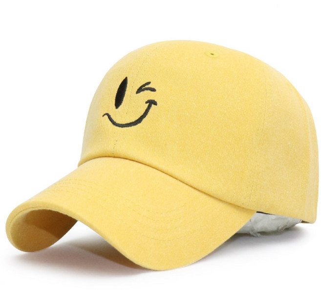 베이직엠 남성 여성 야구모자 볼캡 면 윙크스마일