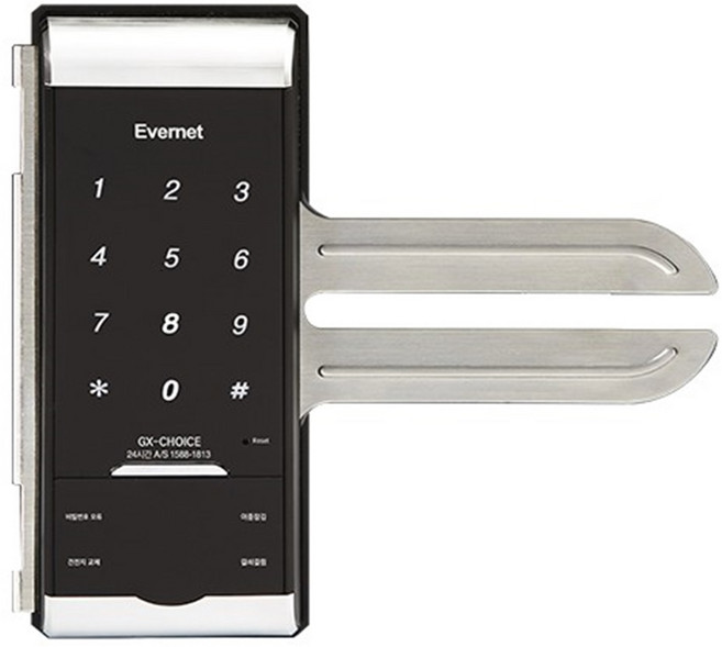 에버넷 번호전용 초이스글라스 단문 GX-CHOICE-N 강화유리 유리문용 디지털도어락 빠른배송