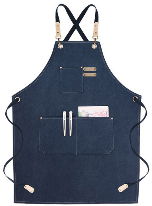 다나와라 프리미엄 캔버스 앞치마, 네이비, 1개