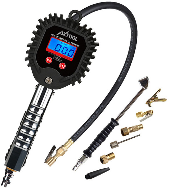 AXTOOL LCD 타이어 게이지 공기압 측정기 디지털, 1개