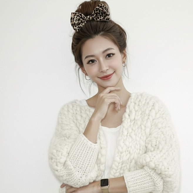 루시루루 호피 포니테일 리본 헤어 집게핀