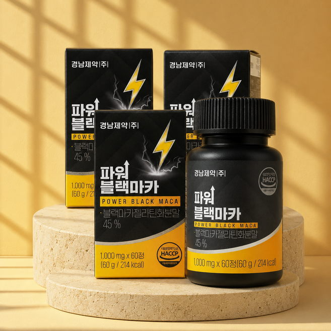 경남제약 파워블랙마카 젤라틴화분말 45% 1000mg, 3개, 60정