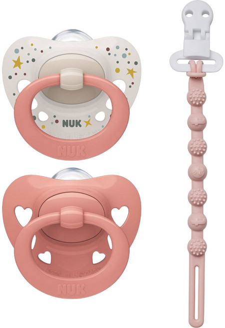 누크 시그니처 쪽쪽이 X 토트랩 쪽쪽이 홀더 SET, 1세트, 핑크+로즈워터핑크, S1 (0~6개월)