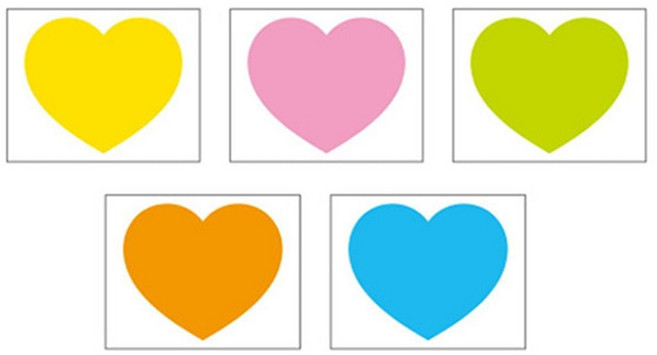 시트지이름표-하트/스티커(1봉-6장) san+6053lj, 연두(NO.197)