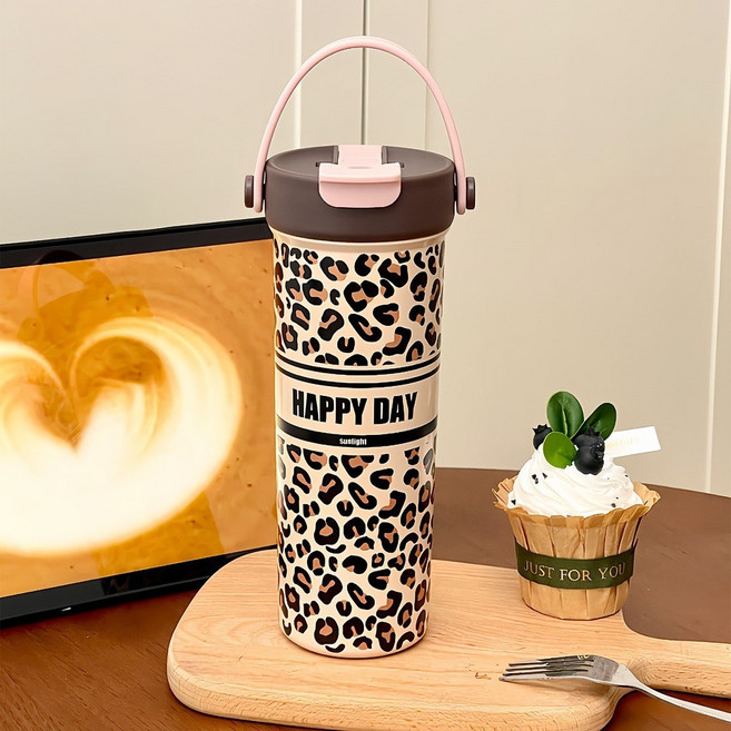 Enjoy 不鏽鋼保溫咖啡水杯 600ml, 咖粉600ml 咖啡專屬316雙飲杯, 1套, 600L
