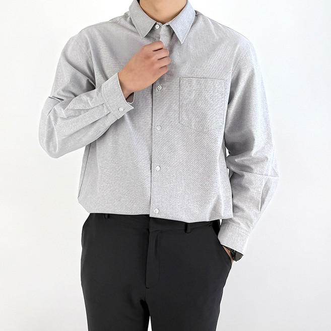 디알엠 남자 옥스포드 무지 오버핏 긴팔 빅사이즈 프리미엄 셔츠