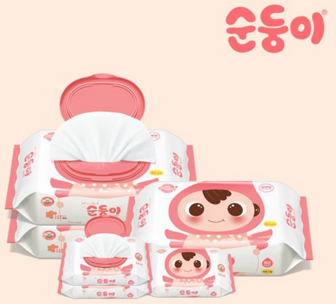 [베이직 엠보싱 단독 행사] 아기물티슈 모음, 80개입, 10개