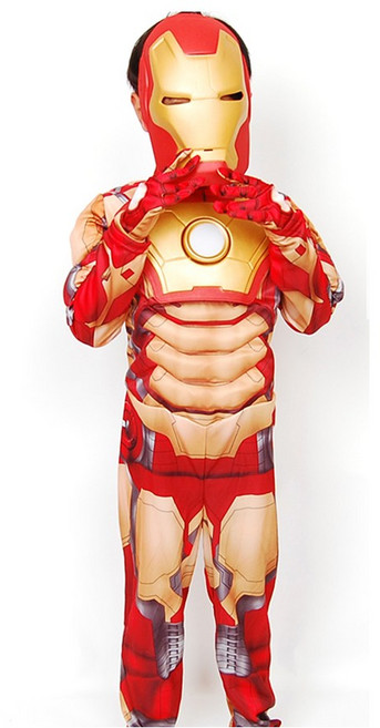 마블 아이언맨 라이팅 코스튬 의상+가면 어벤져스 파티복 남아 할로윈의상