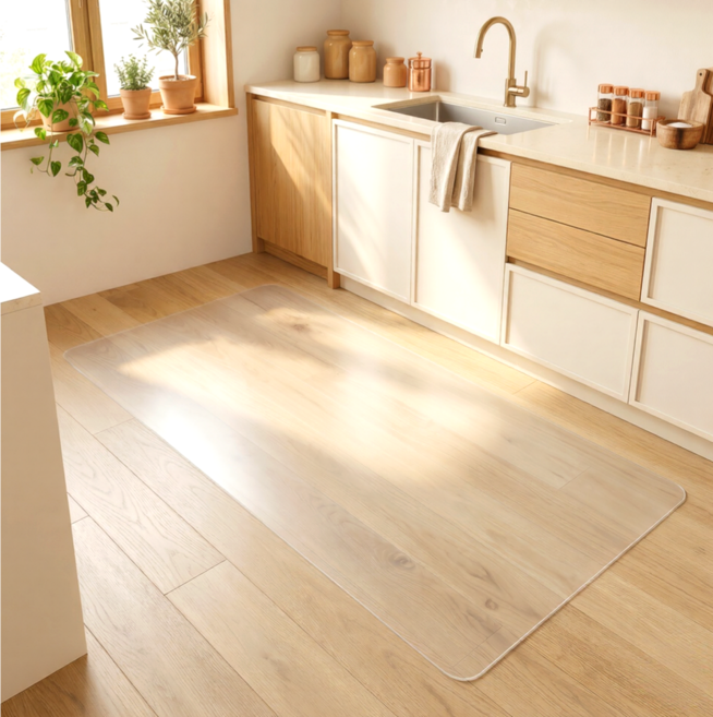 윤베라 주방 PVC 투명 방수 미끄럼방지 발매트, 1개