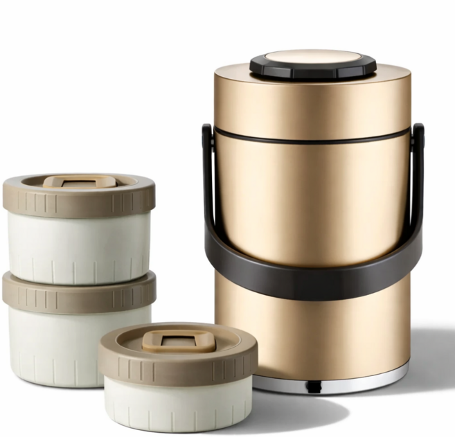 코코리브 롱타임 보온도시락, 1개, 골드