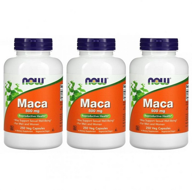 2+1 나우푸드 마카 뿌리 500mg 250베지 캡슐, 3개, 250정