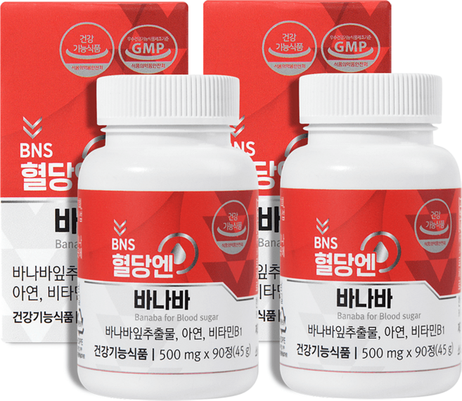 TV홈쇼핑 BNS 혈당엔 바나바 식후 혈당 케어 혈당상승억제, 4개, 90정